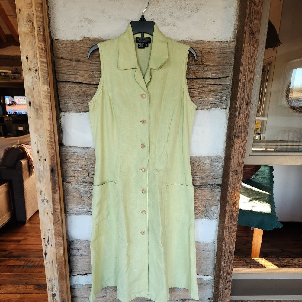 J. Peterman 100% Linen A-line Sundress